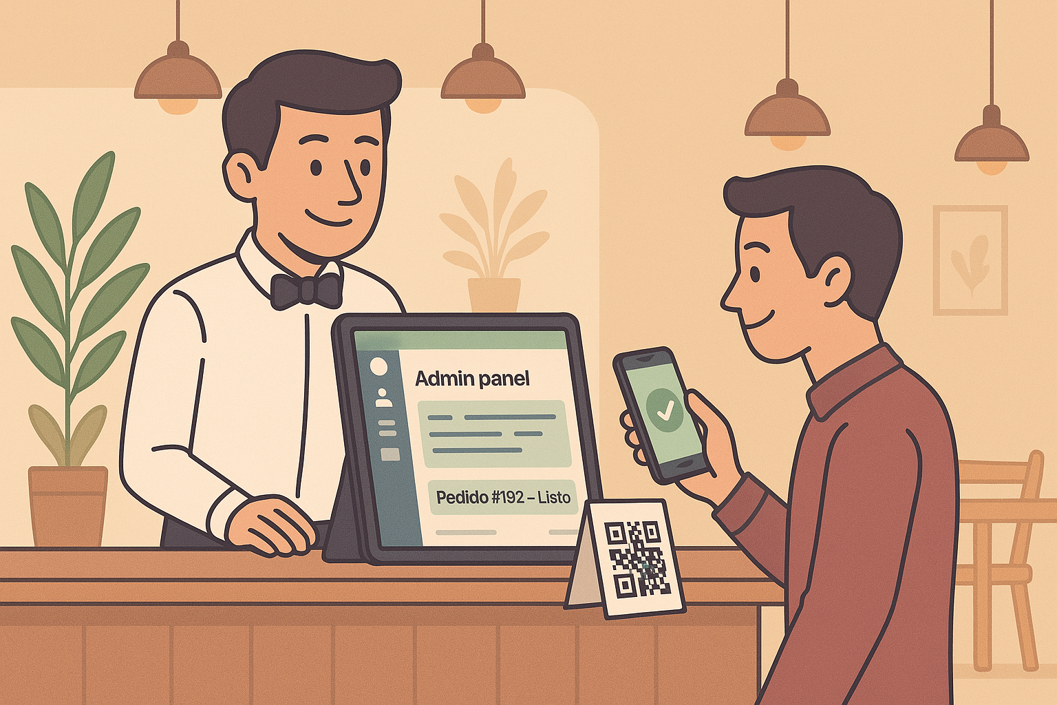 Interfaz de WaitIT mostrando notificaciones de pedidos